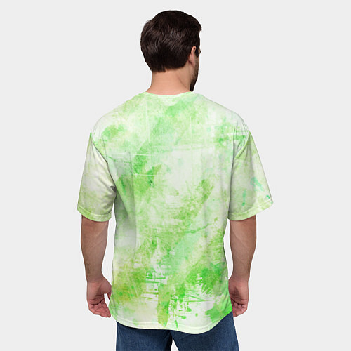 Мужская футболка оверсайз Абстракция - light green atom / 3D-принт – фото 4