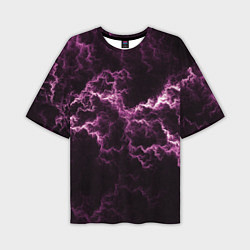 Футболка оверсайз мужская Lightning pink glow, цвет: 3D-принт