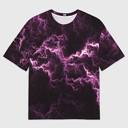 Мужская футболка оверсайз Lightning pink glow