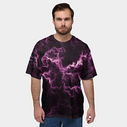 Футболка оверсайз мужская Lightning pink glow, цвет: 3D-принт — фото 2