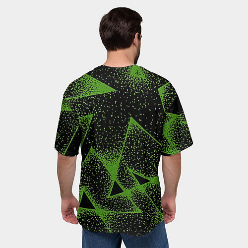 Мужская футболка оверсайз Triangles with dots / 3D-принт – фото 4