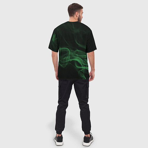 Мужская футболка оверсайз Color smoke green / 3D-принт – фото 4