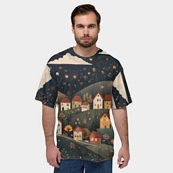 Футболка оверсайз мужская Сказочный городок, цвет: 3D-принт — фото 2