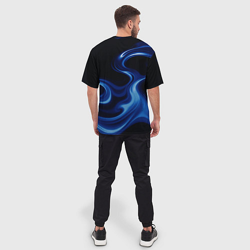 Мужская футболка оверсайз Color blue smoke / 3D-принт – фото 4