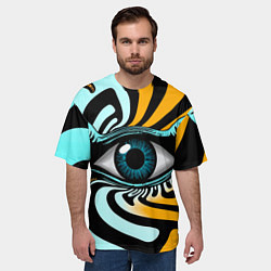 Футболка оверсайз мужская Глаз - психоделика, цвет: 3D-принт — фото 2