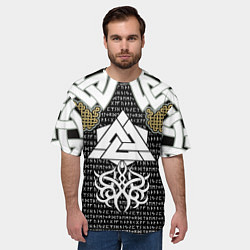 Футболка оверсайз мужская Узор рун и символов, цвет: 3D-принт — фото 2