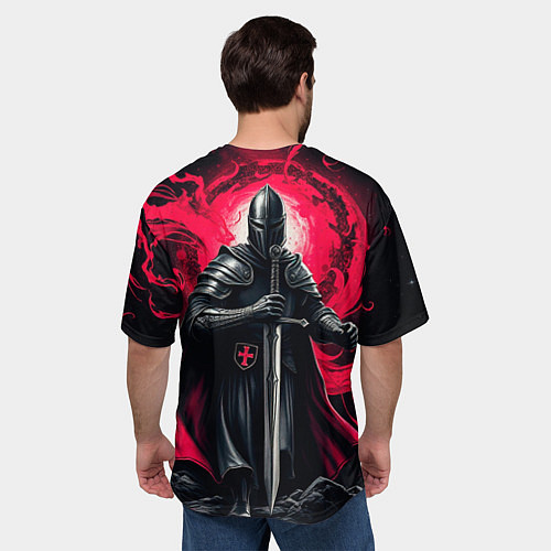 Мужская футболка оверсайз Рыцарь-крестоносец ордена красной звезды / 3D-принт – фото 4