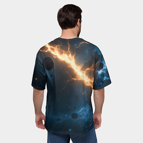 Мужская футболка оверсайз Астронавт на фоне туманности / 3D-принт – фото 4