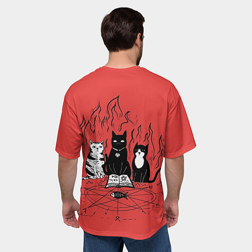 Мужская футболка оверсайз Котики колдуют / 3D-принт – фото 4