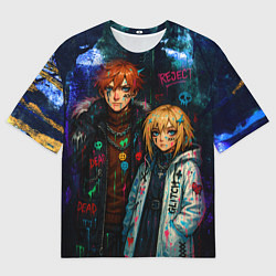 Футболка оверсайз мужская Люмин и Тарталья потеки краски, цвет: 3D-принт