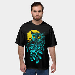 Футболка оверсайз мужская Night owl, цвет: 3D-принт — фото 2