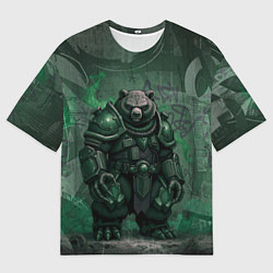 Мужская футболка оверсайз Кибернетический мишка