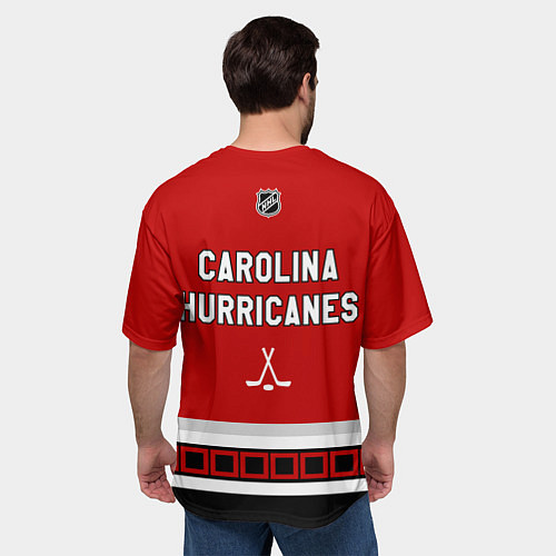 Мужская футболка оверсайз Carolina Hurricanes - NHL team / 3D-принт – фото 4