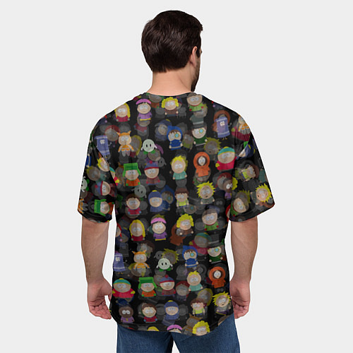 Мужская футболка оверсайз Южный парк лого и Картман / 3D-принт – фото 4