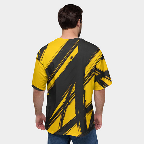 Мужская футболка оверсайз Абстракция на желтом / 3D-принт – фото 4