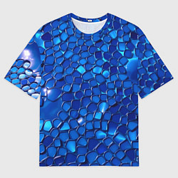 Футболка оверсайз мужская Блестящие синие отражения, цвет: 3D-принт