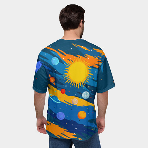 Мужская футболка оверсайз Млечный путь -наш дом / 3D-принт – фото 4