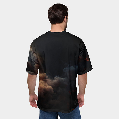 Мужская футболка оверсайз ACDC металлический лого / 3D-принт – фото 4