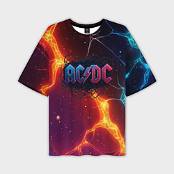 Мужская футболка оверсайз ACDC логотип в градиенте