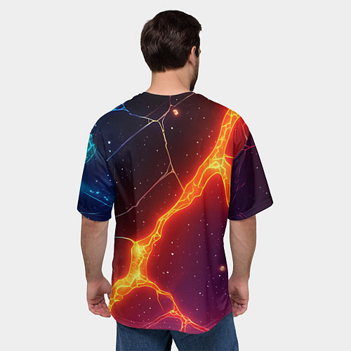 Мужская футболка оверсайз ACDC логотип в градиенте / 3D-принт – фото 4