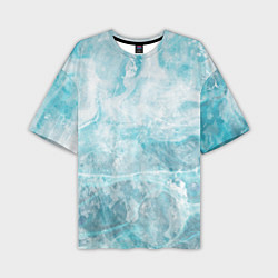 Мужская футболка оверсайз Абстракция - light blue sea foam