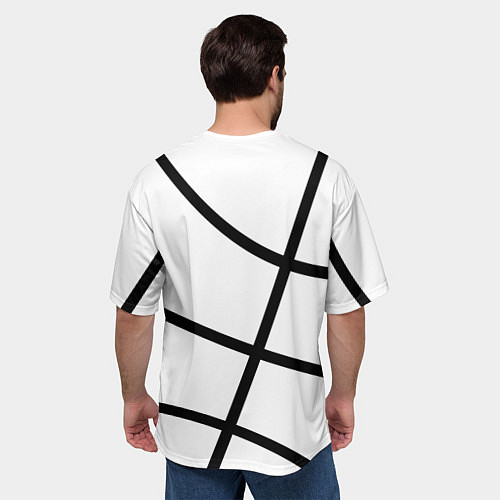 Мужская футболка оверсайз Чикаго Буллз на белом фоне / 3D-принт – фото 4