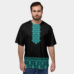 Футболка оверсайз мужская Обережная вязь - вышиванка, цвет: 3D-принт — фото 2