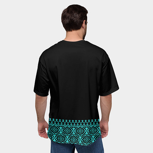 Мужская футболка оверсайз Обережная вязь - вышиванка / 3D-принт – фото 4