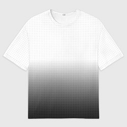 Мужская футболка оверсайз Из белого в чёрный градиент с точками