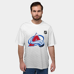 Футболка оверсайз мужская Колорадо Эвеланш - белый геометрический градиент, цвет: 3D-принт — фото 2
