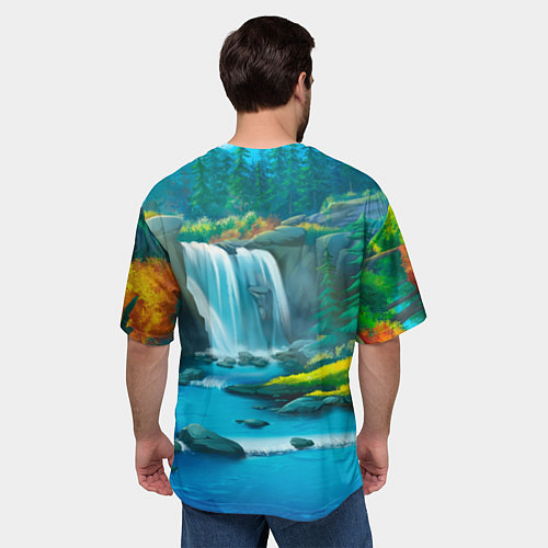 Мужская футболка оверсайз Билли Айлиш на фоне природы / 3D-принт – фото 4