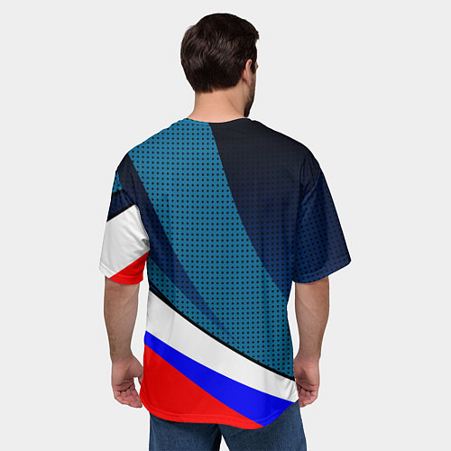 Мужская футболка оверсайз Герб России и флаг государства / 3D-принт – фото 4