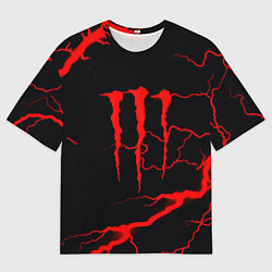 Футболка оверсайз мужская Monster energy storm red, цвет: 3D-принт