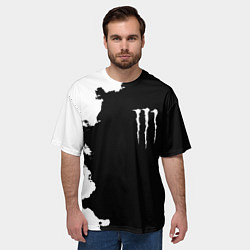 Футболка оверсайз мужская Monster energy краски белые, цвет: 3D-принт — фото 2
