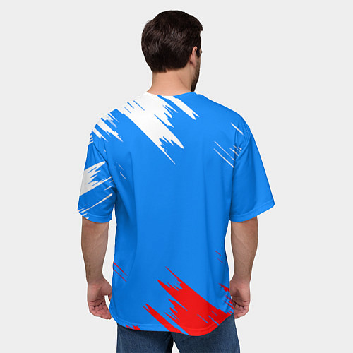 Мужская футболка оверсайз Патриот Россия - флаг / 3D-принт – фото 4