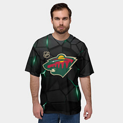 Футболка оверсайз мужская Миннесота Уайлд - плиты с подсветкой, цвет: 3D-принт — фото 2