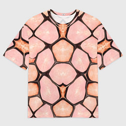 Футболка оверсайз мужская Розовые пятна жирафа, цвет: 3D-принт