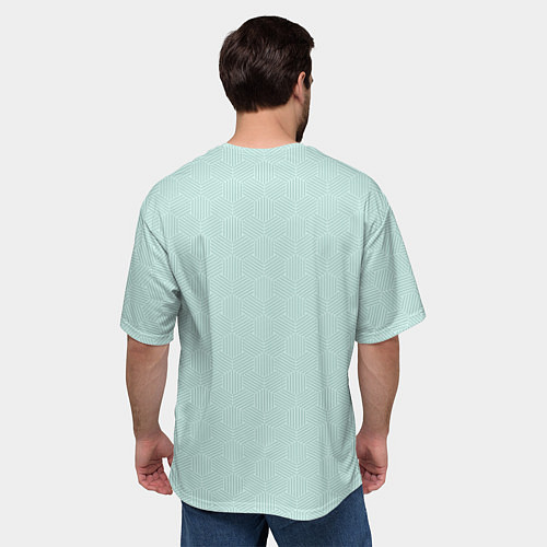 Мужская футболка оверсайз Фк Уфа - мятный цвет и текстура / 3D-принт – фото 4