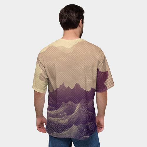 Мужская футболка оверсайз Ретро иллюстрация Японского храма / 3D-принт – фото 4