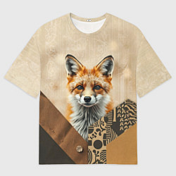Футболка оверсайз мужская Удивительный рыжий лисёнок, цвет: 3D-принт