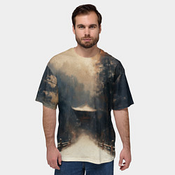 Футболка оверсайз мужская Дорога к Японскому храму, цвет: 3D-принт — фото 2