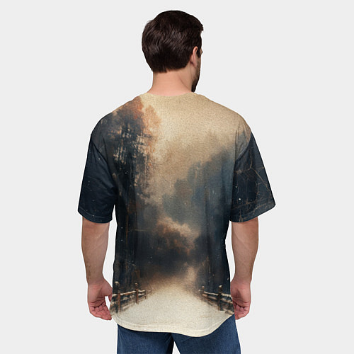 Мужская футболка оверсайз Дорога к Японскому храму / 3D-принт – фото 4