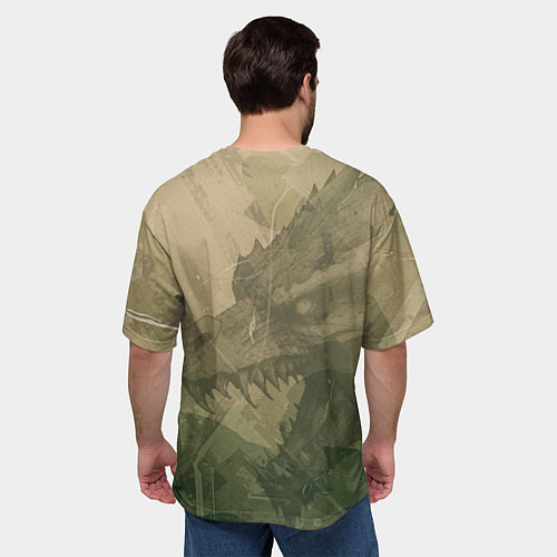 Мужская футболка оверсайз Драконий всадник / 3D-принт – фото 4