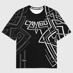 Мужская футболка оверсайз Самбо движение в узоре