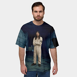 Футболка оверсайз мужская Bones - образ психа, цвет: 3D-принт — фото 2