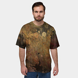 Футболка оверсайз мужская Абстракция - dark pink paint spill, цвет: 3D-принт — фото 2