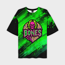 Мужская футболка оверсайз Bones лого с черепом