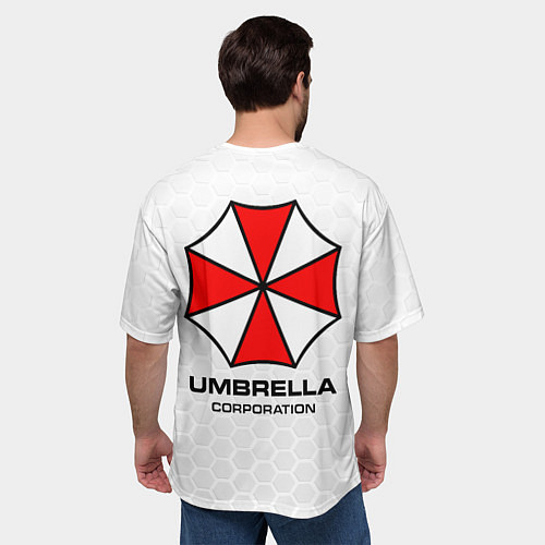 Мужская футболка оверсайз Umbrella white / 3D-принт – фото 4