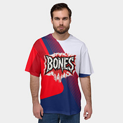 Футболка оверсайз мужская Bones лого на красной краске, цвет: 3D-принт — фото 2