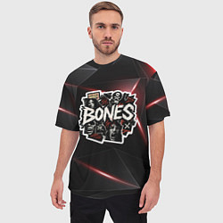 Футболка оверсайз мужская Bones logo stickers, цвет: 3D-принт — фото 2